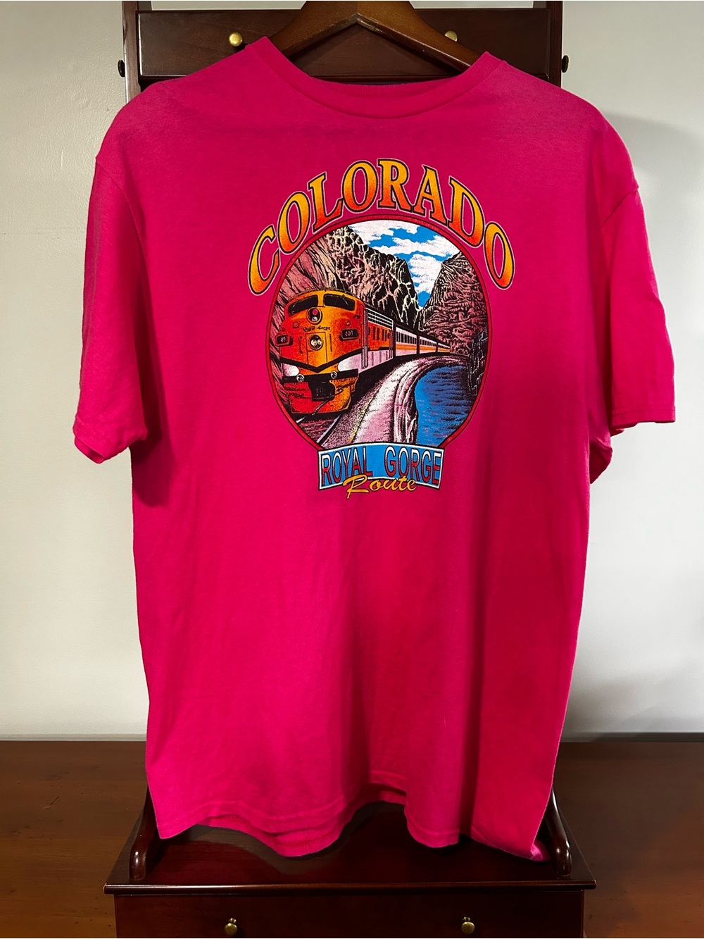 Vintage Y2K Colorado Women’s Large Royal Gorge Train Graphic Tee Shirt Crewneck